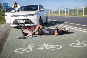 accident car crash bicycle on bike lane
