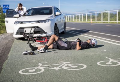 accident car crash bicycle on bike lane